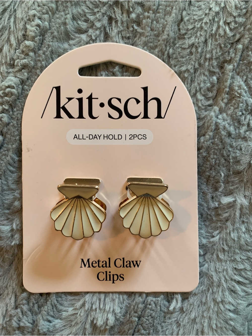 Kitsch Metal Clam Shell Hair Clip Set, NEW